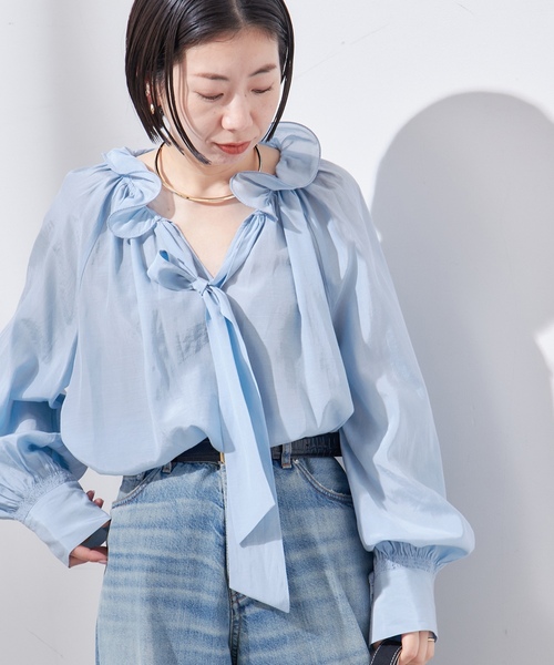 「journal standard L'essage」 長袖ブラウス FREE ホワイト レディース_画像2