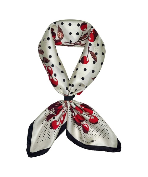 スカーフ バンダナ Cherry Dots シルクスクエアプチスカーフ レディース メンズ