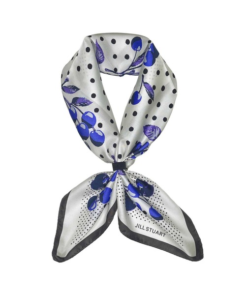 スカーフ バンダナ Cherry Dots シルクスクエアプチスカーフ レディース メンズ