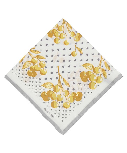 スカーフ バンダナ Cherry Dots シルクスクエアプチスカーフ レディース メンズ