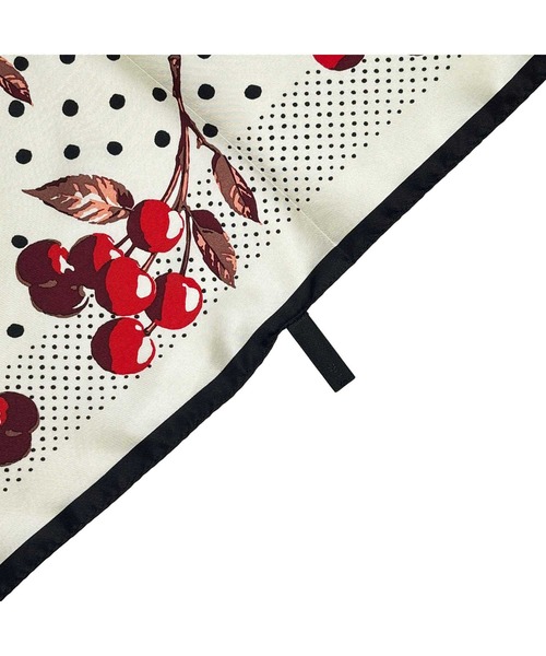 スカーフ バンダナ Cherry Dots シルクスクエアプチスカーフ レディース メンズ