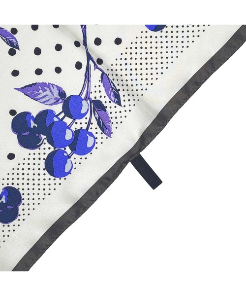 スカーフ バンダナ Cherry Dots シルクスクエアプチスカーフ レディース メンズ