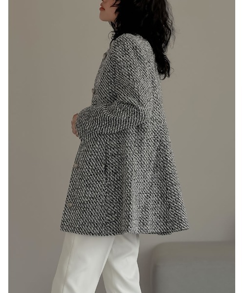 「Re:EDIT」 ノーカラーコート LARGE ブラック レディース_画像2