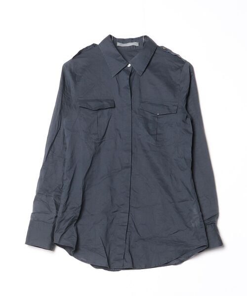 theory luxe ネイビー長袖ブラウス38 theory luxe（セオリーリュクス） 長袖シャツ 38 ネイビー レディース