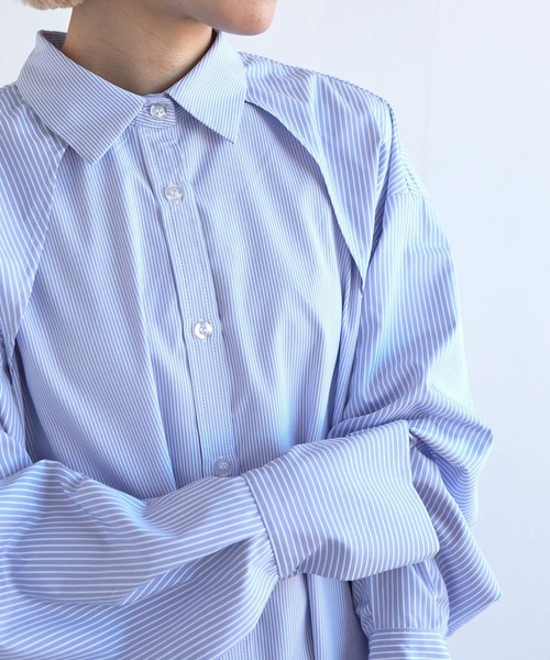 「w closet」 長袖シャツ FREE ブルー レディース_画像4