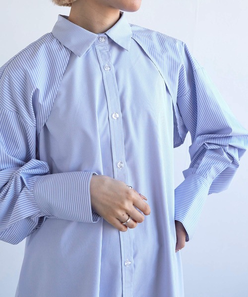 「w closet」 長袖シャツ FREE ブルー レディース_画像7