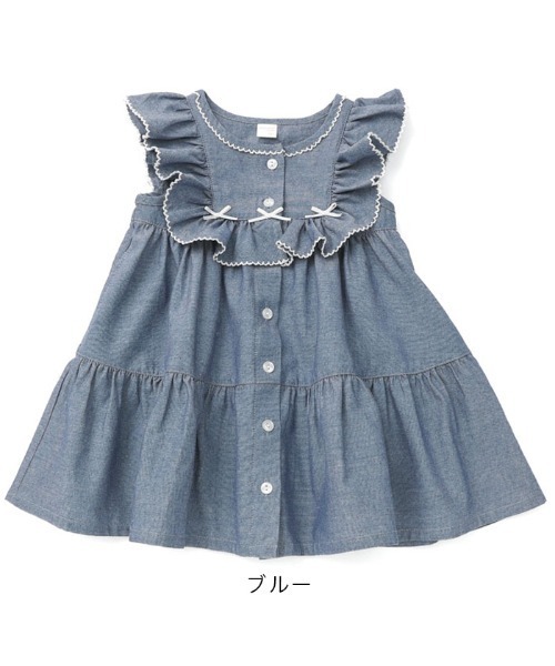 「Biquette Club」 「KIDS」ノースリーブワンピース 100cm ブルー キッズ_画像2