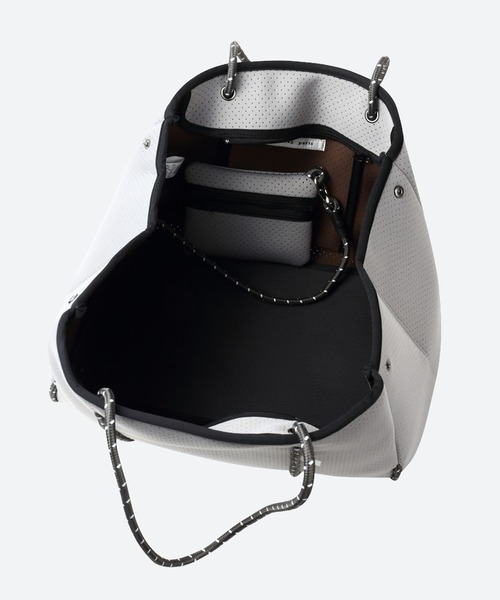 トートバッグ 「大容量24L/ポーチ付き」ジップ付きネオプレーントート