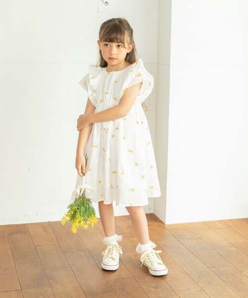 「branshes」 「KIDS」半袖ワンピース 130 ブルー キッズ_画像4