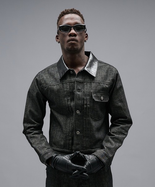 デニムジャケット gジャン Crocodile Collar Slav Denim Jacket/クロコダイルカラースラブデニムジャケット メンズ レディース