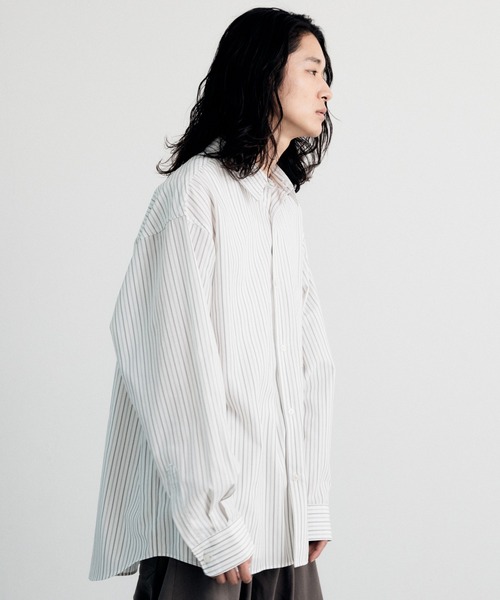 WYM LIDNM シャツ TENCEL STRIPE WIDE SHIRT メンズ : ZOZOTOWN Yahoo