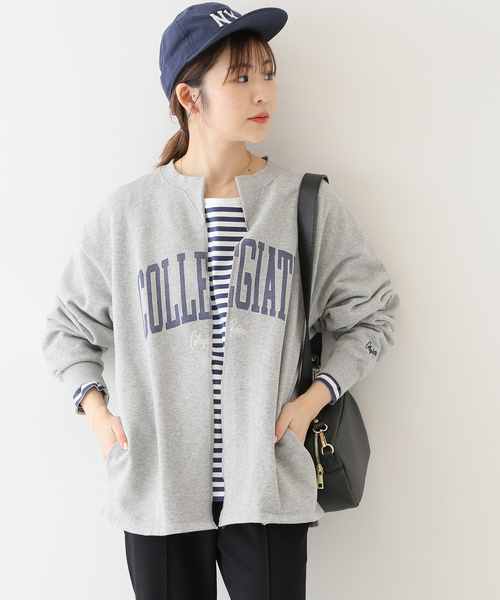 極美品　スローブイエナ カレッジカーディガン　ゆったり　ロゴ SLOBE IENA（スローブイエナ） カーディガン 【Collegiate Pacific