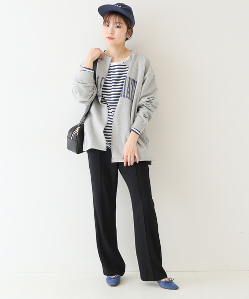 極美品　スローブイエナ カレッジカーディガン　ゆったり　ロゴ SLOBE IENA（スローブイエナ） カーディガン 【Collegiate Pacific