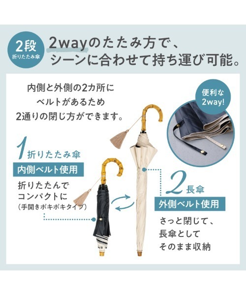 折りたたみ傘 完全遮光100% 最強の日傘「UVO（ウーボ）」 2段折りたたみ フリル ミニ Wpc. レディースの画像