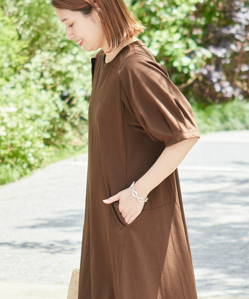 【JOURNAL STANDARD】タックパフサイドフレアワンピース JOURNAL STANDARD ワンピース タックパフサイドフレアワンピース