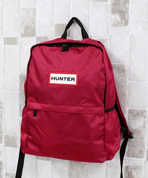 HUNTER ロゴプリント バックパック HUNTER デイバック リュック ロゴプレート オリジナルナイロン