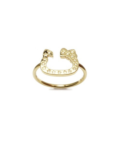 指輪 リング ハローキティ/HELLO KITTY ホースシュー リング/K10YG レディース サンリオキャラクターズ コラボ レディース メンズの画像