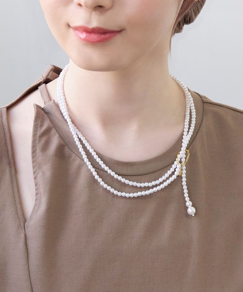 Phoebe（フィービー） ネックレス フォーリングパールロングネックレス