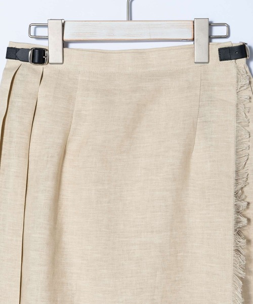 新品同様 オニールオブダブリン BALLAGHMORE ミモレ丈プリーツスカート O'NEIL of DUBLIN（オニールオブダブリン） スカート リネン ミモレ