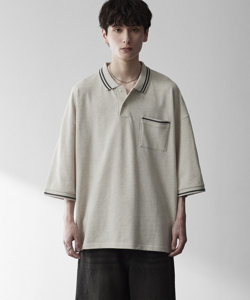 RUUBON ポロシャツ 半袖 「RUUBON」moss stitch polo shirt / モス