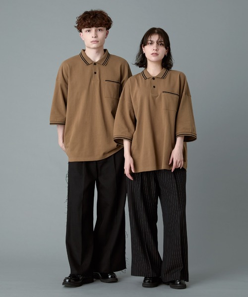 RUUBON ポロシャツ 「RUUBON」moss stitch polo shirt / モス