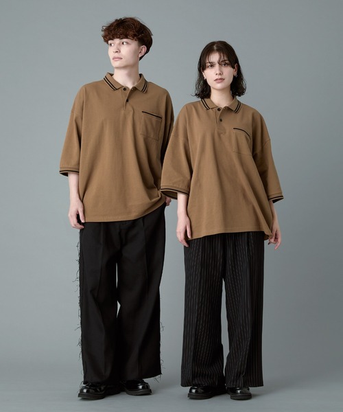 RUUBON ポロシャツ 「RUUBON」moss stitch polo shirt / モス