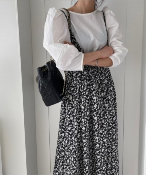 sorule ワンピース フラワーフロントリボンキャミワンピース