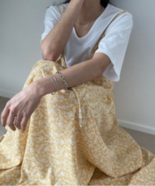 sorule ワンピース フラワーフロントリボンキャミワンピース