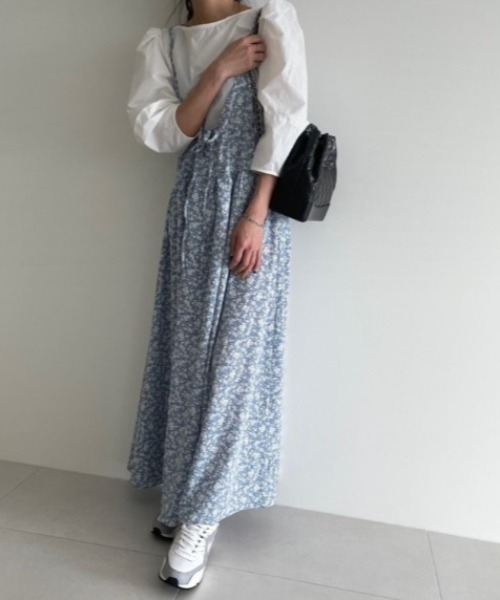 sorule ワンピース フラワーフロントリボンキャミワンピース