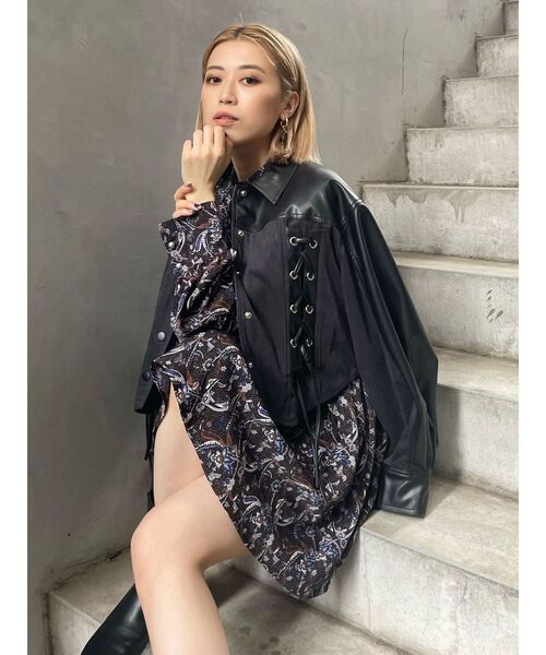 MURUA ワンピース リーフフラワープリントワンピース : ZOZOTOWN