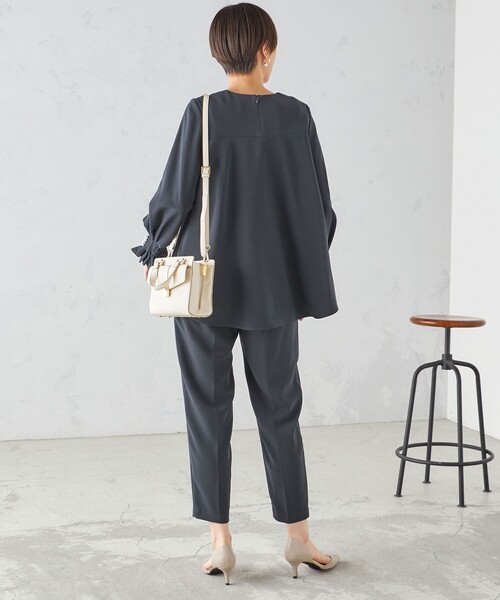 〈手洗い可能〉キャンディ スリーブ ブラウス × パンツ セットアップ 手洗い可能〉キャンディ スリーブ ブラウス × パンツ