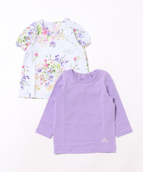 tシャツ Tシャツ 「ベビー」ティアラフラワープリントTシャツセット 