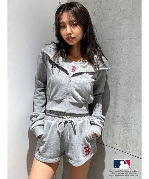 予約販売 MLB パーカー GYDA「MLB」ショートスウェットパーカー トップス
