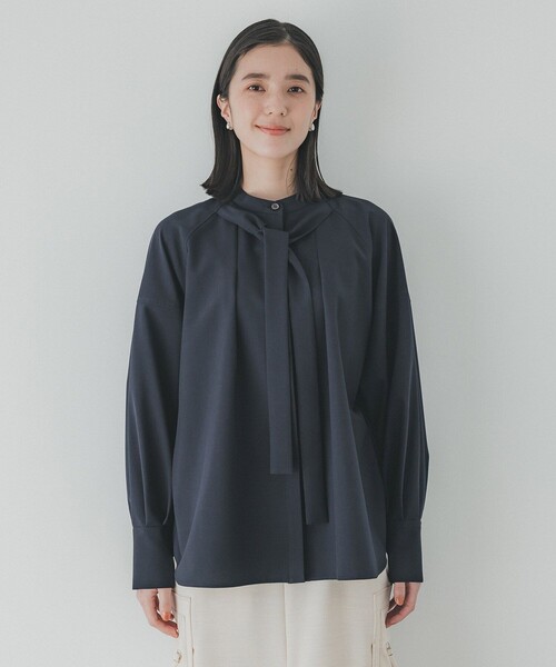 PUBLIC TOKYO ブラウス シャツ タックスリーブボウタイブラウス