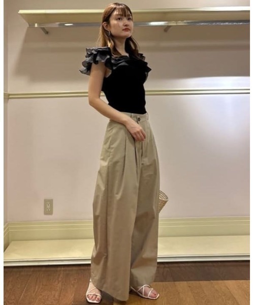 JILL STUART ニット セーター シアーフリルドッキングニット