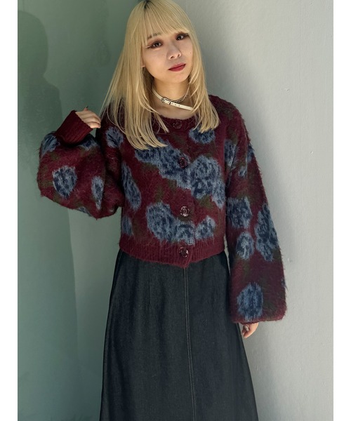 jouetie ニット セーター パターン2WAYカーデニット/赤ニット