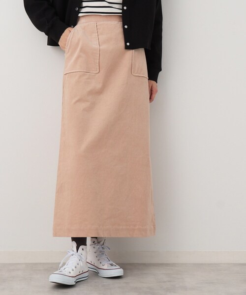 Dessin スカート コーデュロイロングタイトスカート（XS〜L