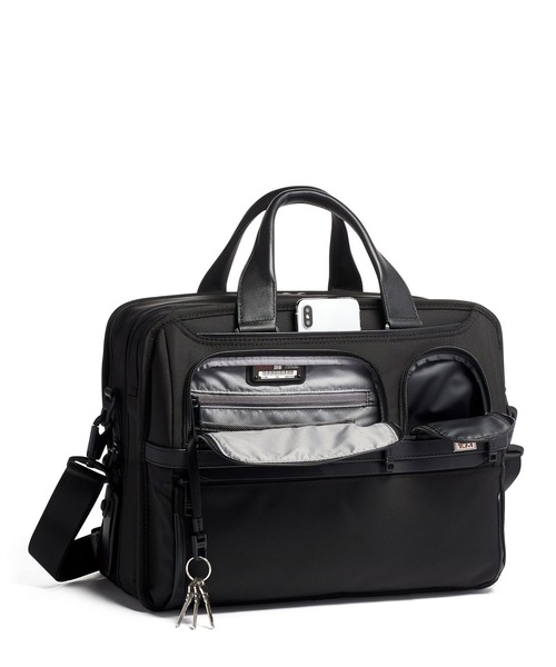 【美品✨️】TUMI ビジネスバッグ 2way ALPHA2 ポケット多数 大容量 TUMI 2WAY大容量ビジネスバッグ ブラック レザー TUMI 2WAY ビジネス