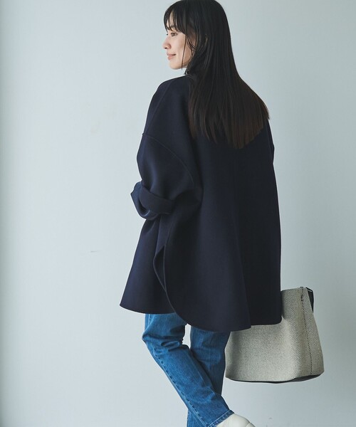 RONEL ピーコート pコート ウールミックスリバーコート レディース