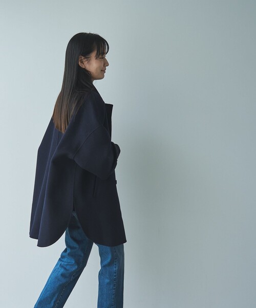 RONEL ピーコート pコート ウールミックスリバーコート レディース