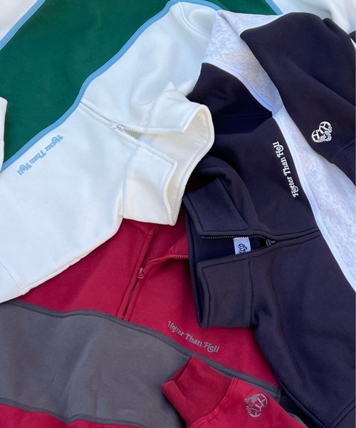 HTH トレーナー スウェット line half zip レディース