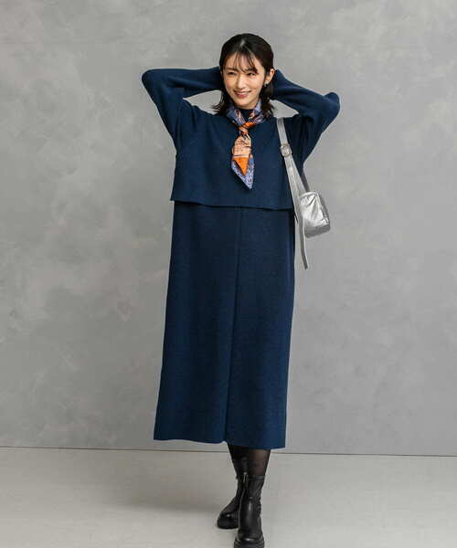 ワンピース 静電防止レイヤードライクニットワンピース : ZOZOTOWN