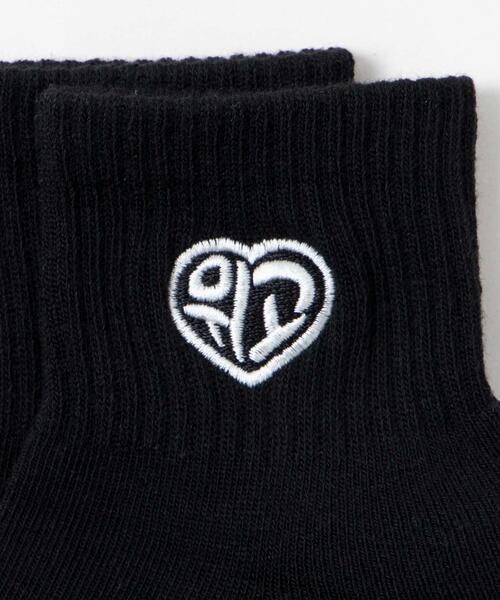 WEGO 靴下 WEGO/デザインロゴ刺繍アンクル底パイルソックス