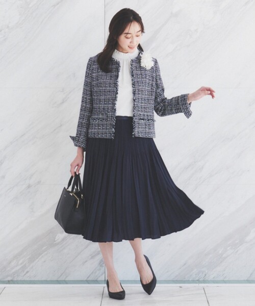 UNTITLED スカート 「通勤」ポリエステルデシン プリーツ