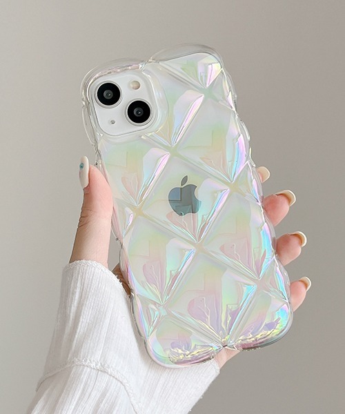 c.u.l スマホケース ぷくぷくキルティング オーロラ iPhone