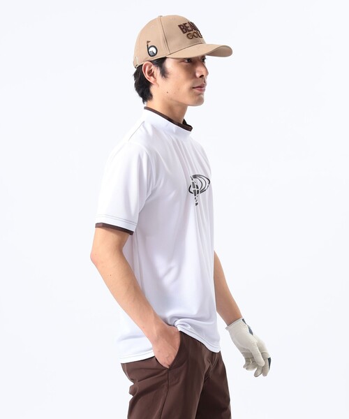 BEAMS GOLF オレンジレーベル　レイヤード モックネックシャ難あり BEAMS GOLF tシャツ ORANGE LABEL / レイヤード モックネック