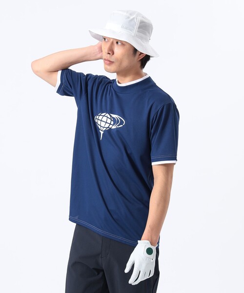 BEAMS GOLF オレンジレーベル　レイヤード モックネックシャ難あり BEAMS GOLF tシャツ ORANGE LABEL / レイヤード モックネック