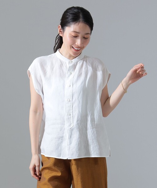 TICCA ブラウス シャツ / リネン フレンチスリーブ シャツ