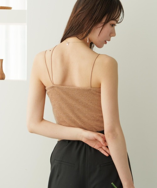 hinari 2way カップ付きリブキャミ 2wayカップ付きリブキャミ（Tシャツ/カットソー）｜hinari