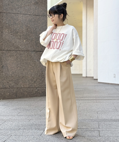 【新品タグ付き】ダブルクロス　ワイドパンツ EVERYDAY I LIKE. スラックス パンツ *ダブルクロスワイドパンツ